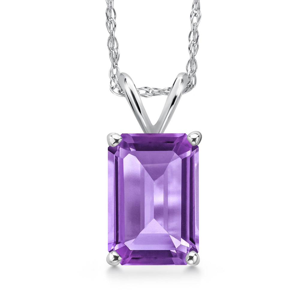 Amethyst - February_Pendant in 14K White Gold