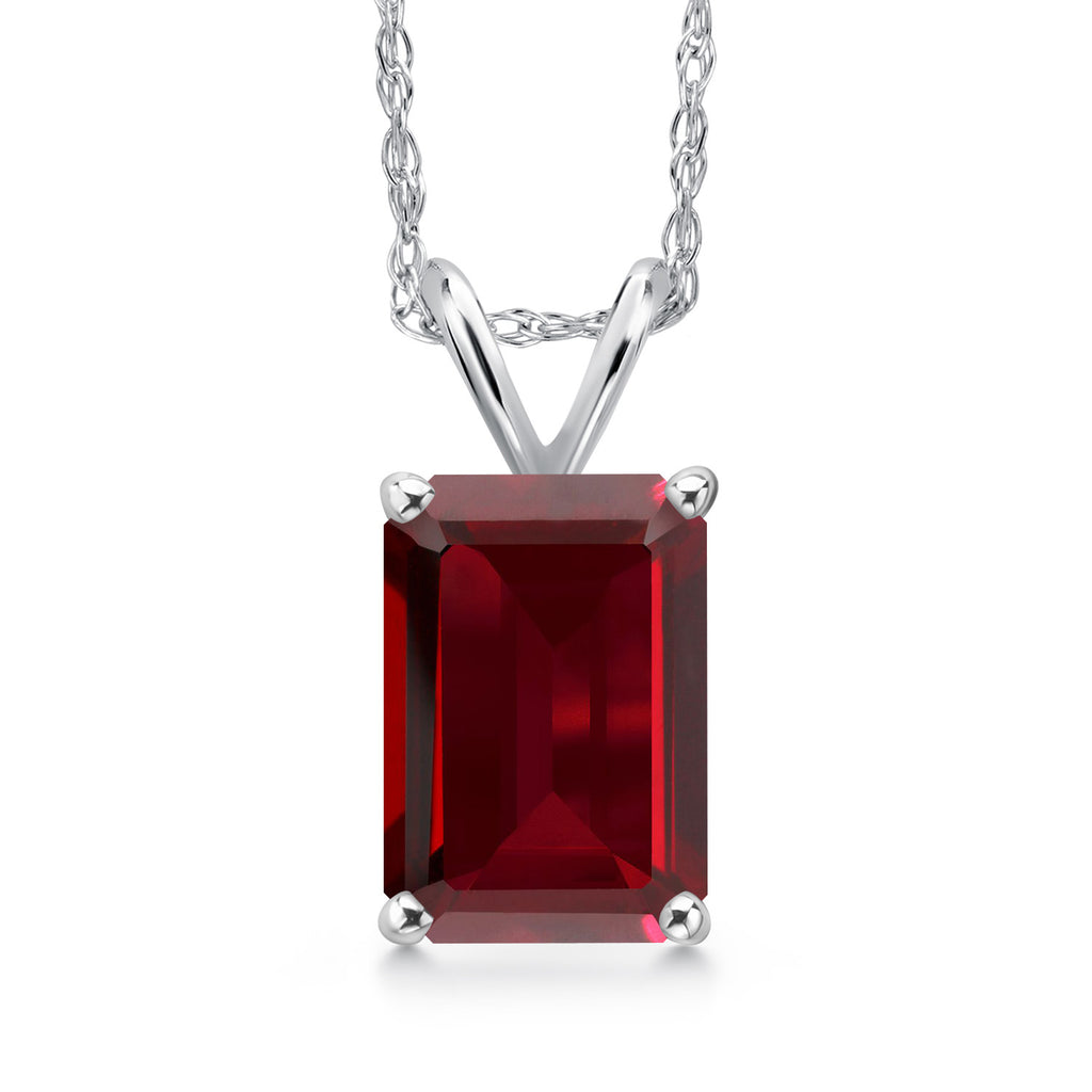 Garnet - January_Pendant in 14K White Gold