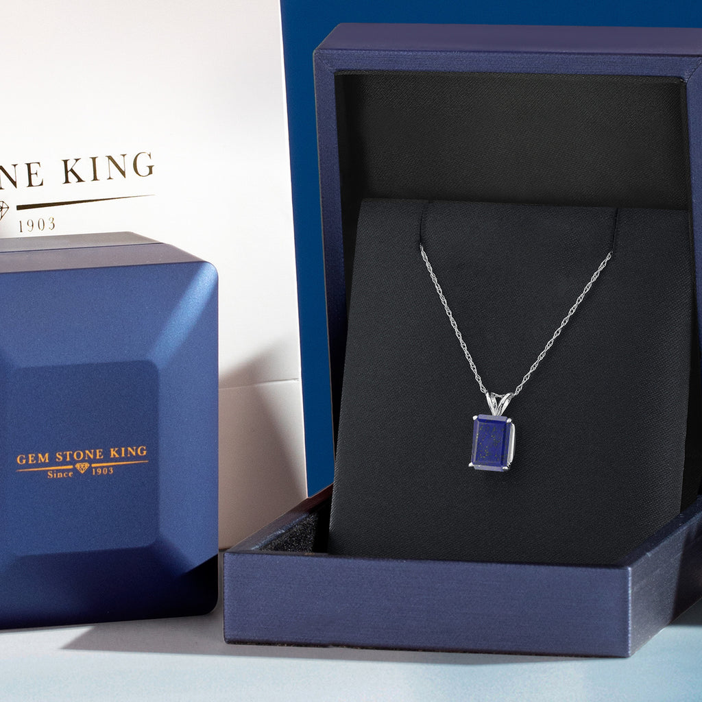 Blue Lapis_Pendant in 14K White Gold