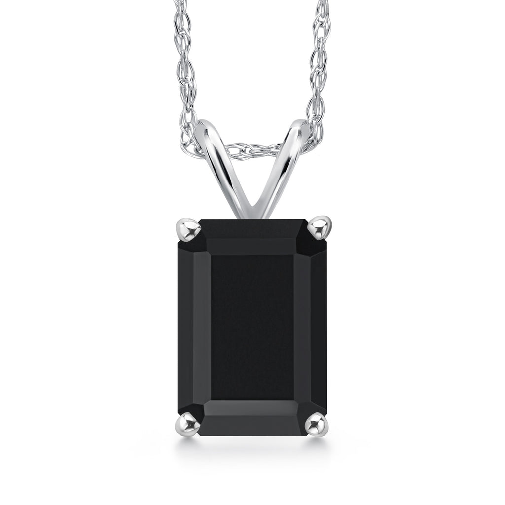 Onyx - December_Pendant in 14K White Gold
