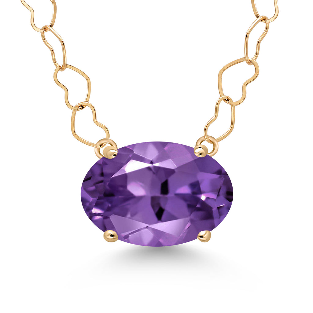 Amethyst - February_Necklace in 14K Yellow Gold