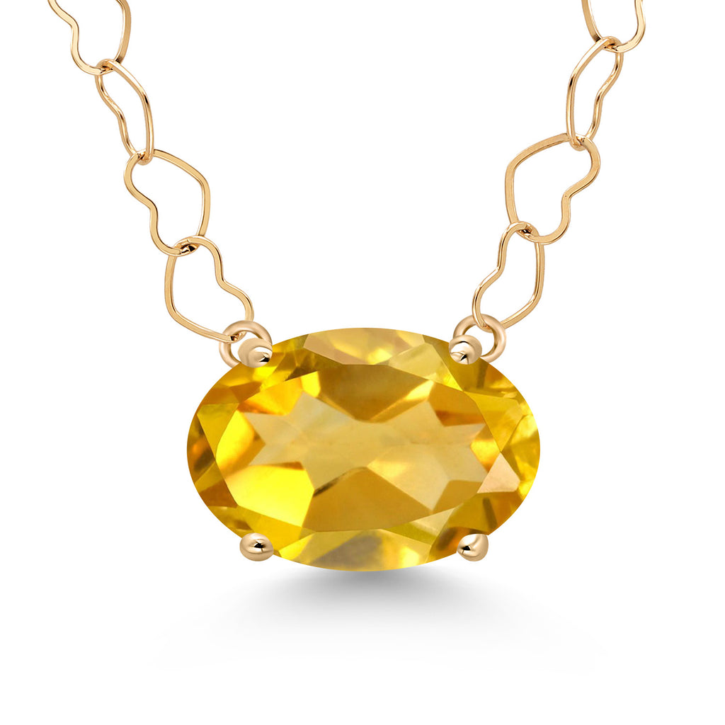 Citrine - November_Necklace in 14K Yellow Gold