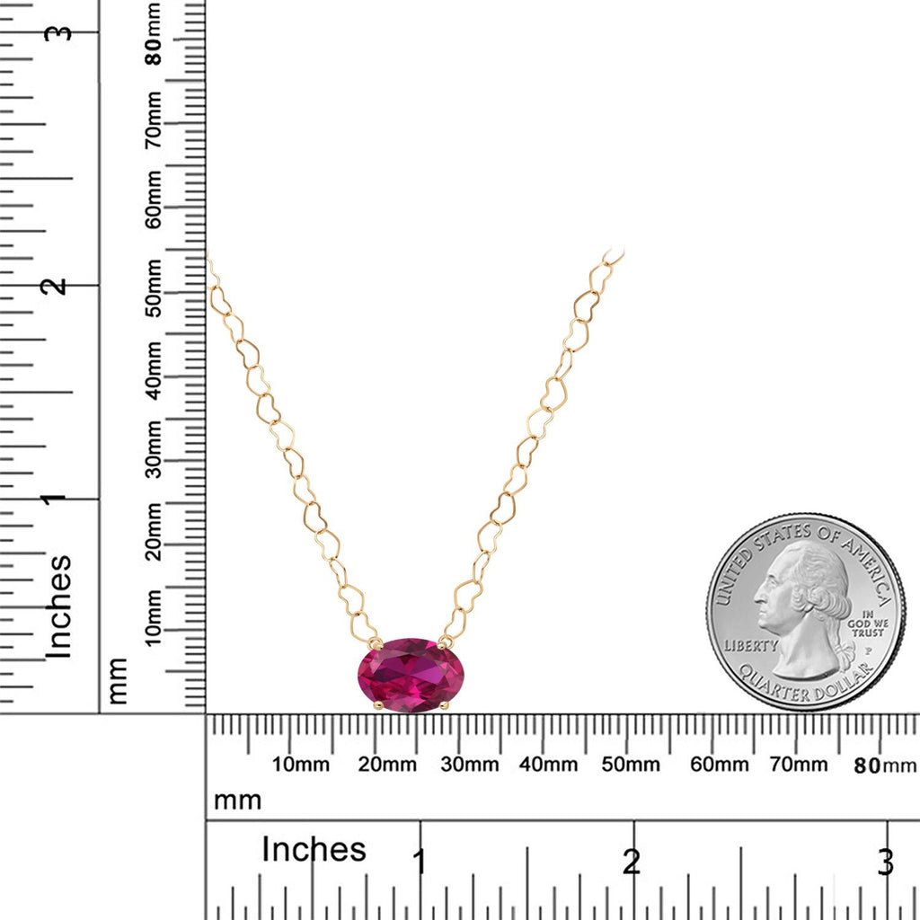 Created Ruby - July_Necklace in 14K Yellow Gold