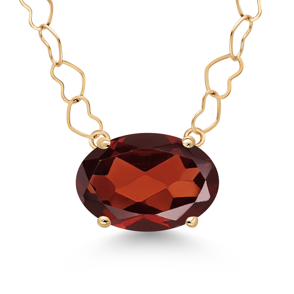 Garnet - January_Necklace in 14K Yellow Gold