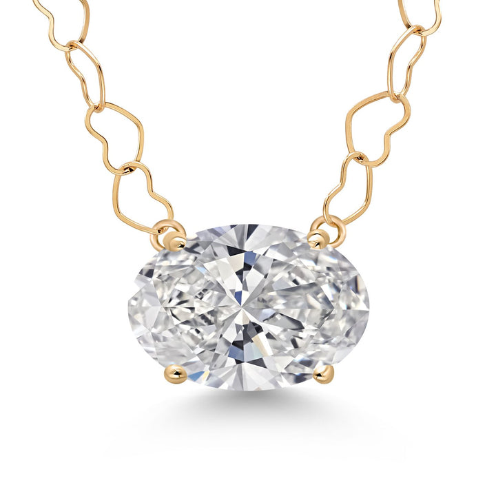 White Lab Grown Diamond - April_Necklace in 14K Yellow Gold