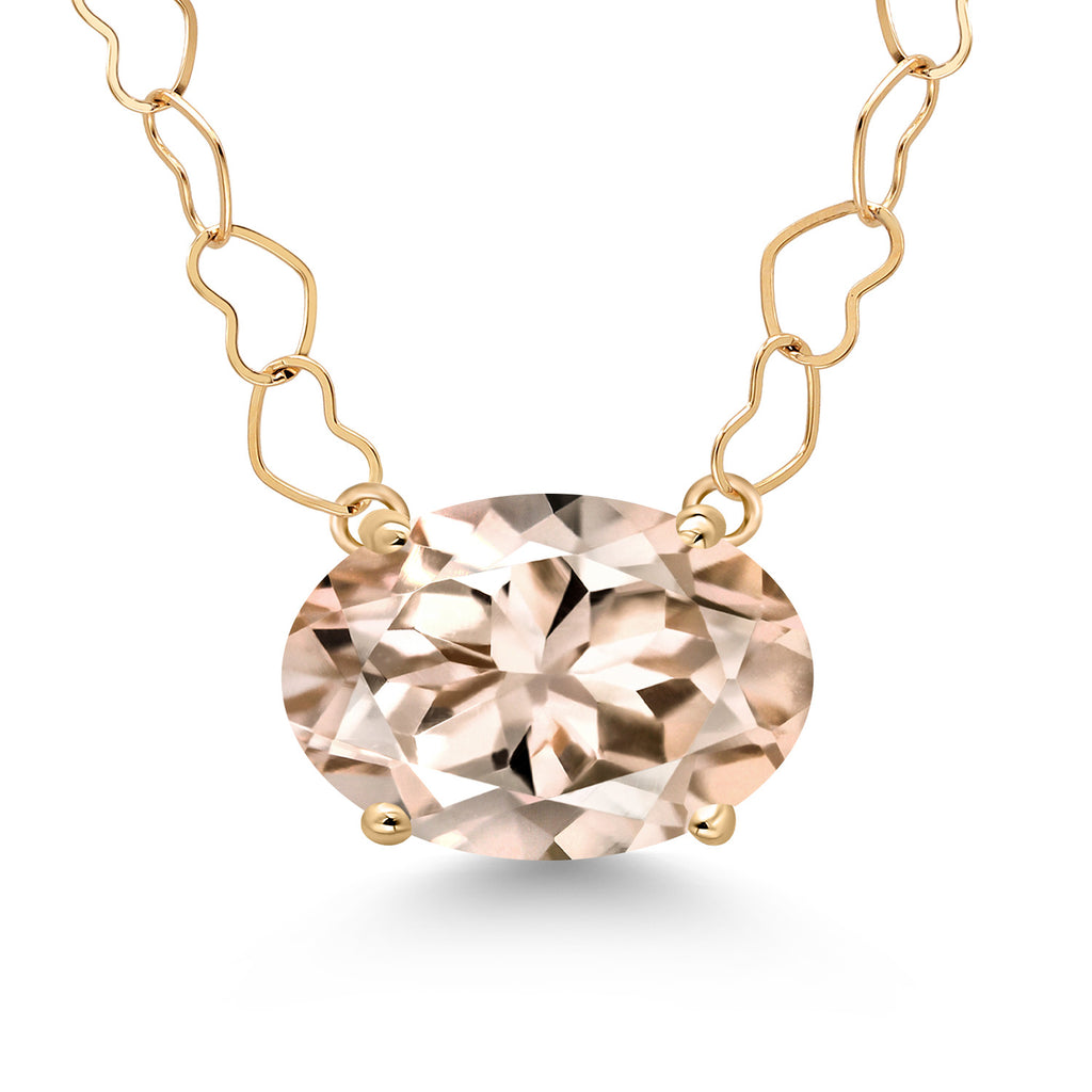 Morganite - October_Necklace in 14K Yellow Gold