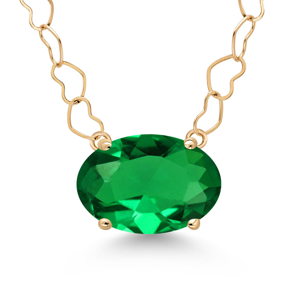 Nano Emerald - May_Necklace in 14K Yellow Gold