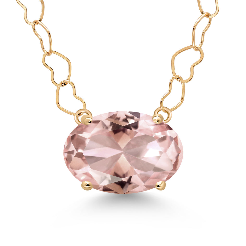 Nano Morganite - October_Necklace in 14K Yellow Gold