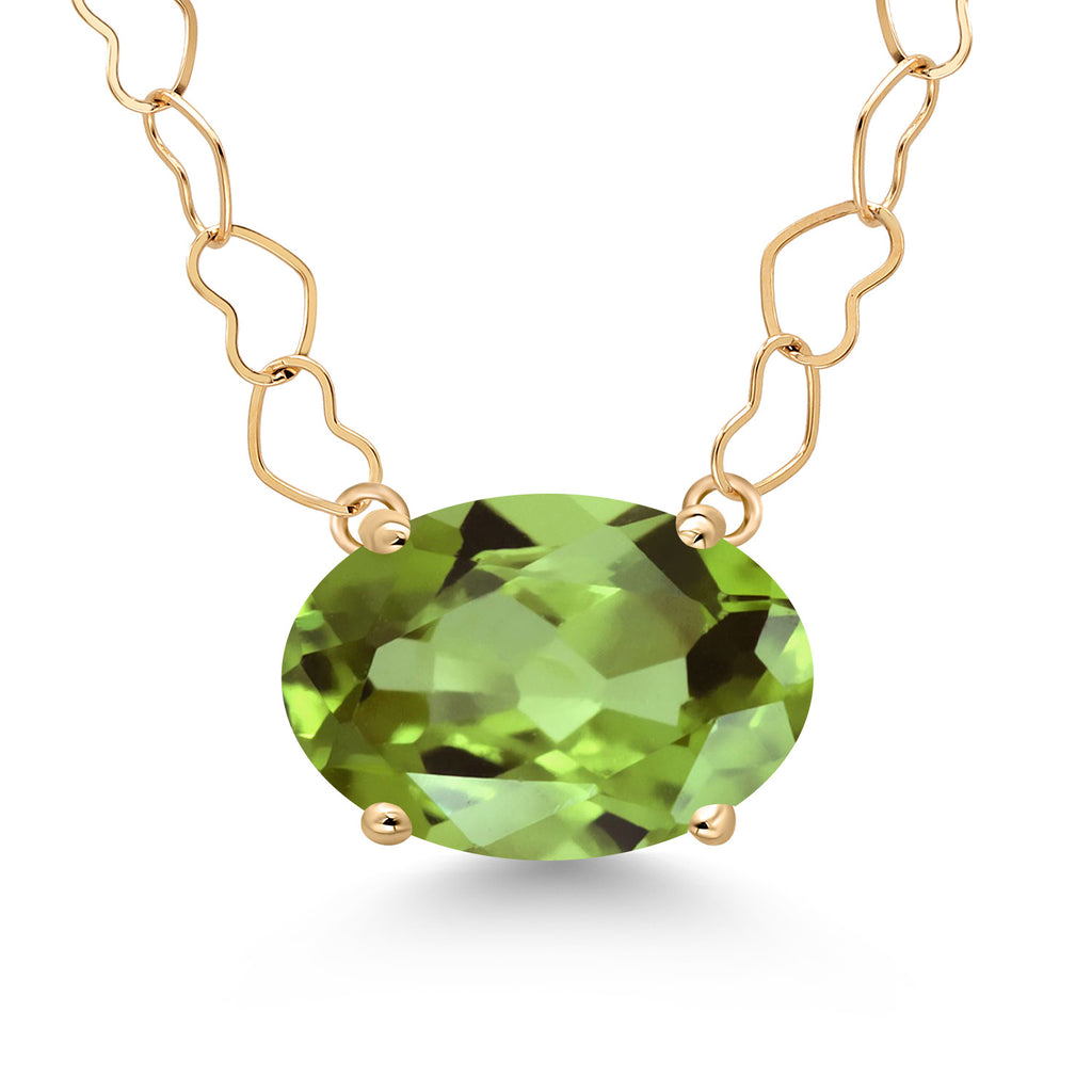 Peridot - August_Necklace in 14K Yellow Gold