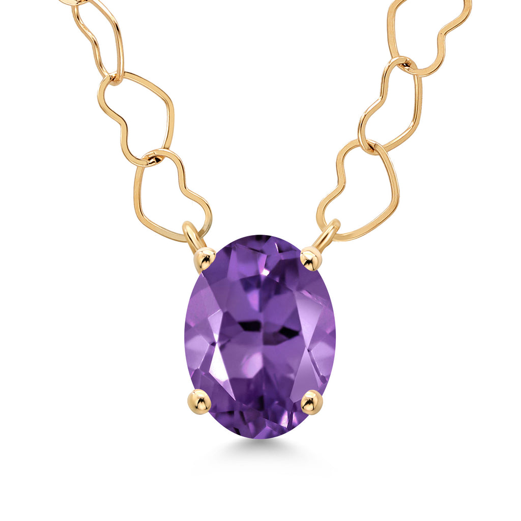 Amethyst - February_Necklace in 14K Yellow Gold