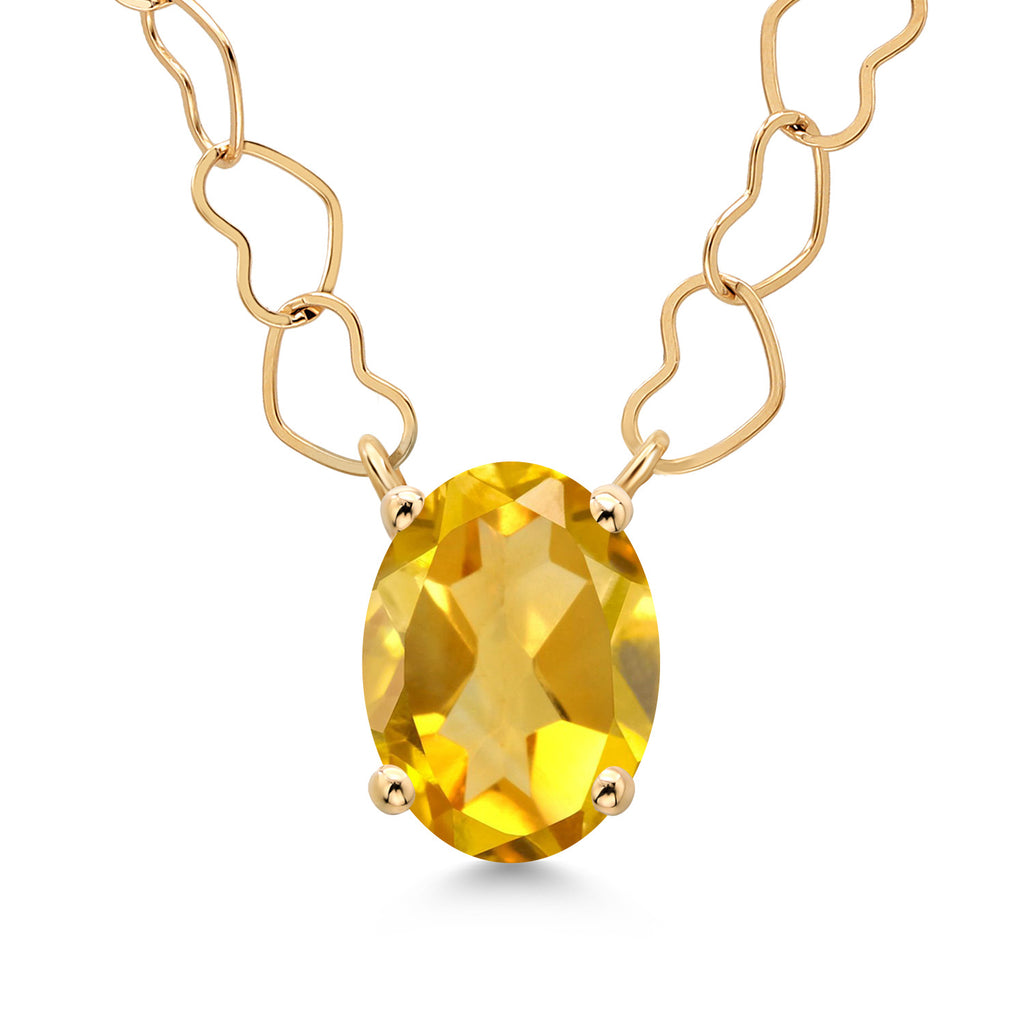 Citrine - November_Necklace in 14K Yellow Gold