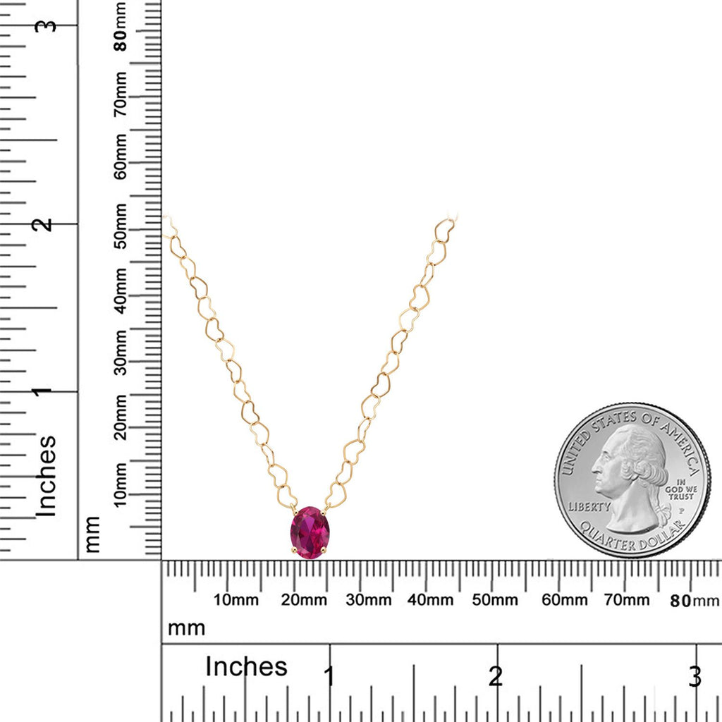 Created Ruby - July_Necklace in 14K Yellow Gold