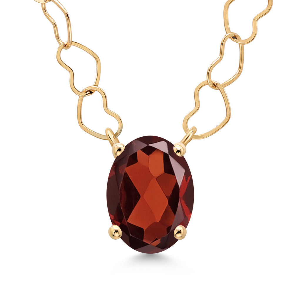 Garnet - January_Necklace in 14K Yellow Gold
