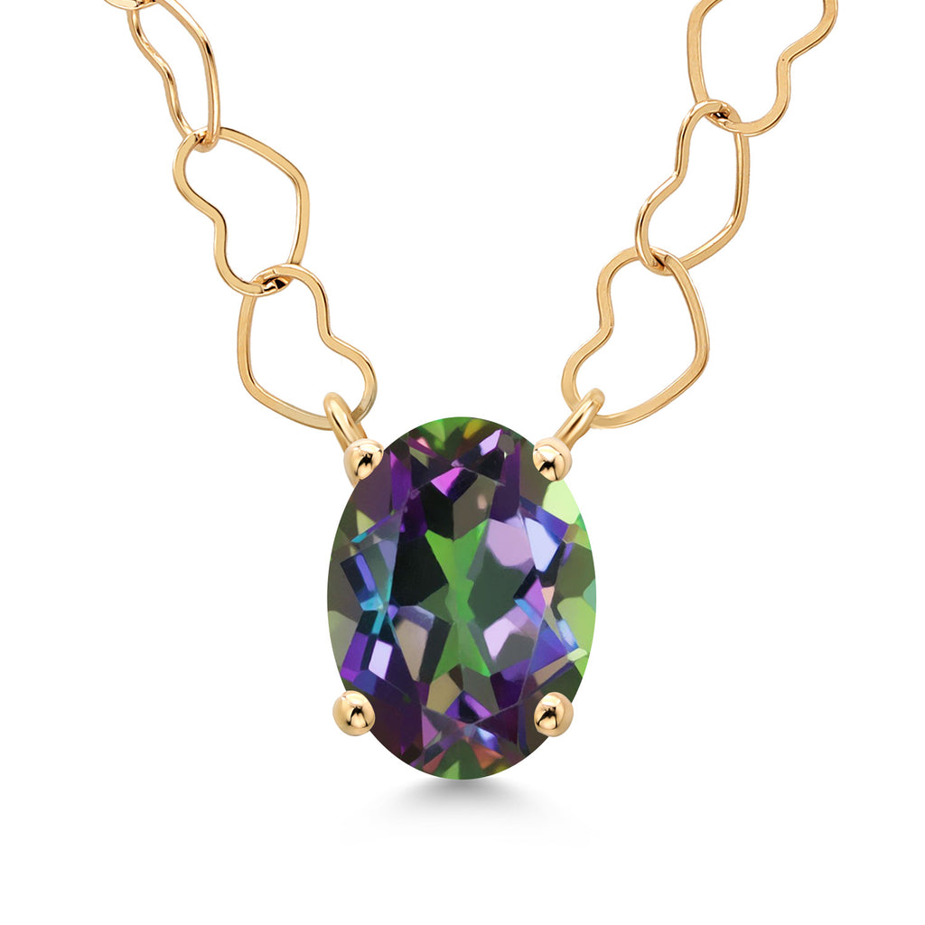 Green Mystic Topaz_Necklace in 14K Yellow Gold