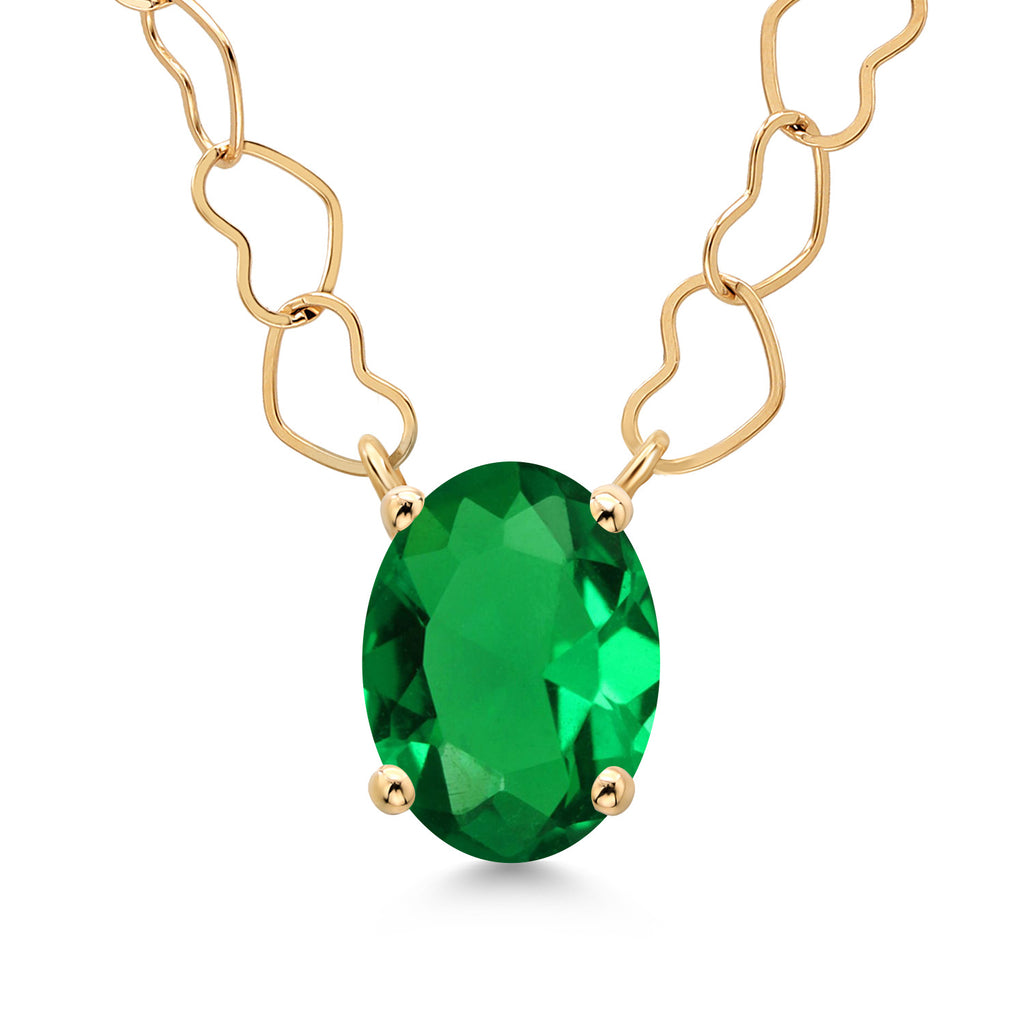 Nano Emerald - May_Necklace in 14K Yellow Gold