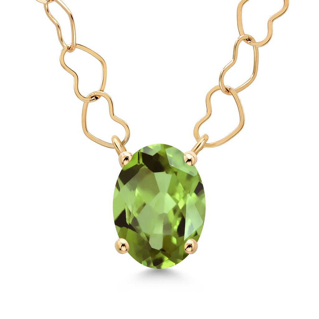 Peridot - August_Necklace in 14K Yellow Gold