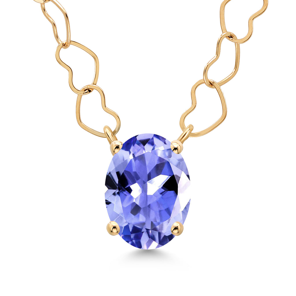 Tanzanite - December_Necklace in 14K Yellow Gold
