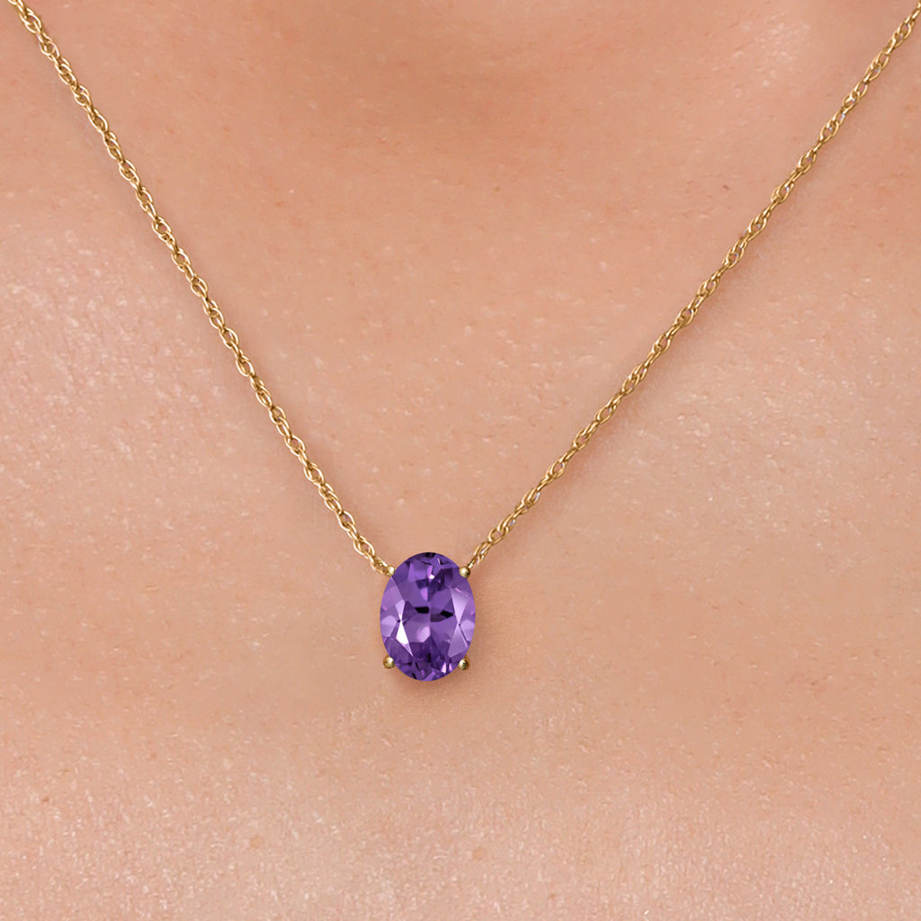 Amethyst - February_Necklace in 14K Yellow Gold