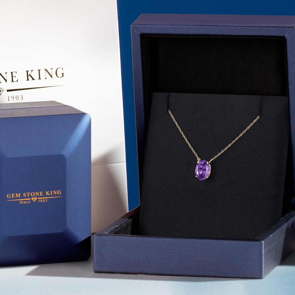 Amethyst - February_Necklace in 14K Yellow Gold