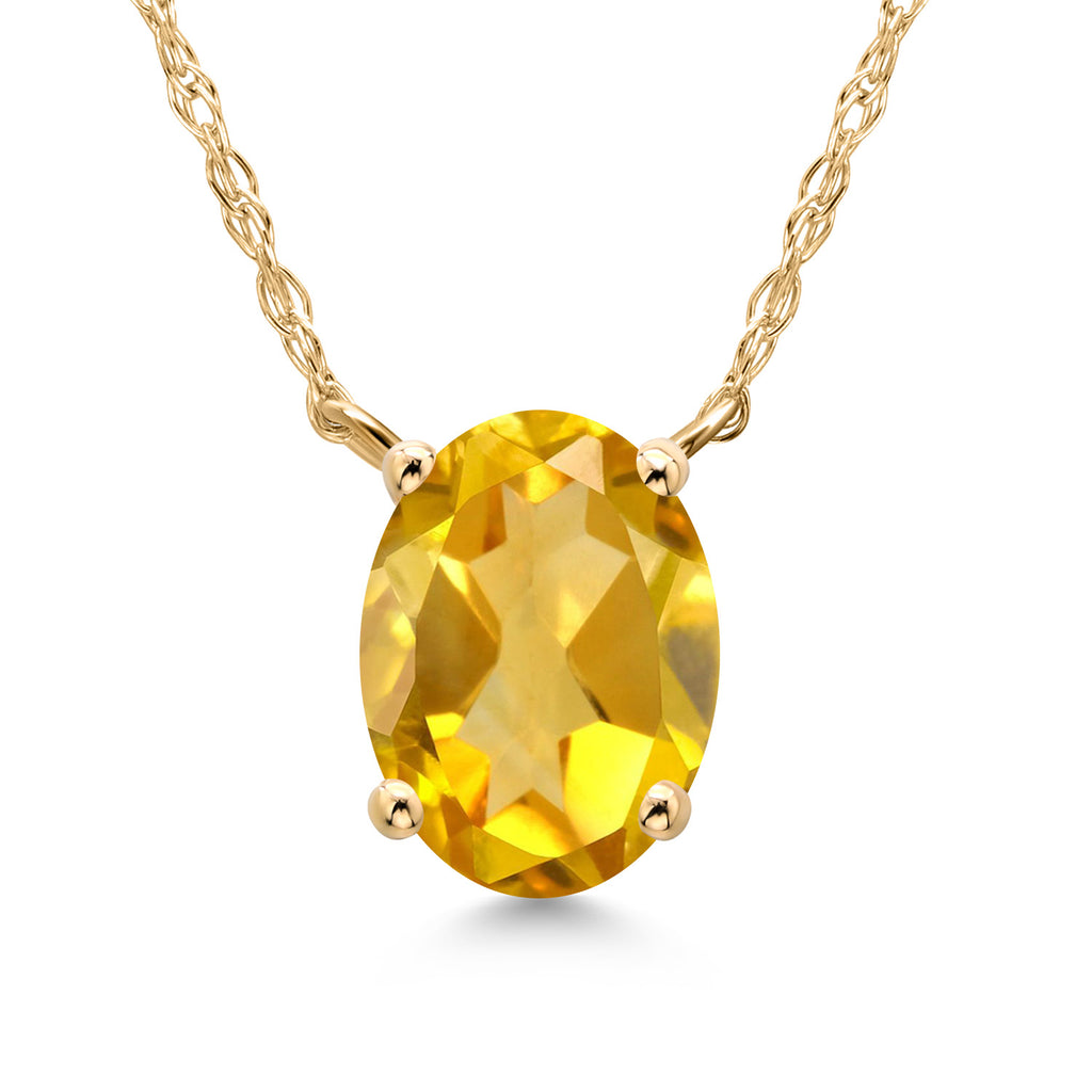 Citrine - November_Necklace in 14K Yellow Gold