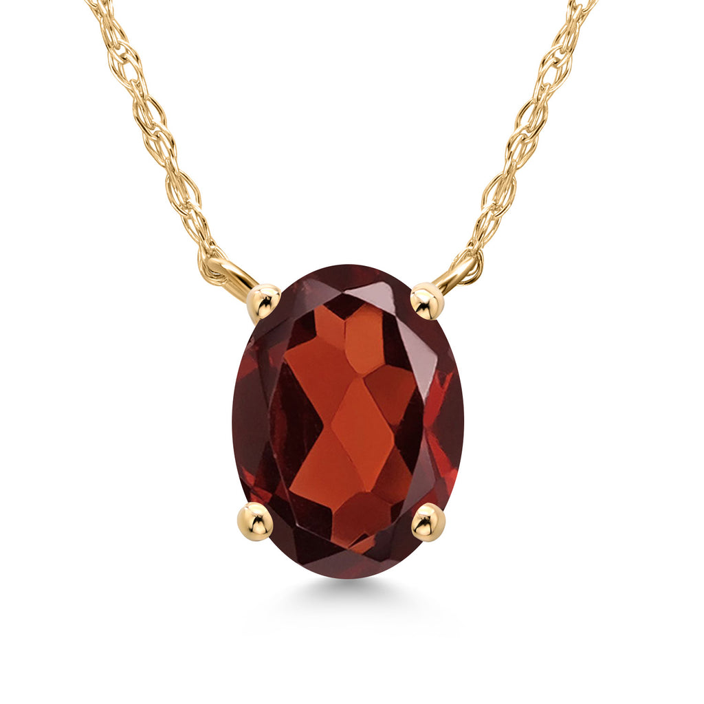 Garnet - January_Necklace in 14K Yellow Gold