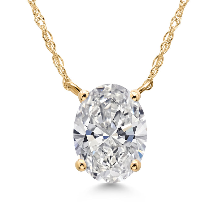 White Lab Grown Diamond - April_Pendant in 14K Yellow Gold
