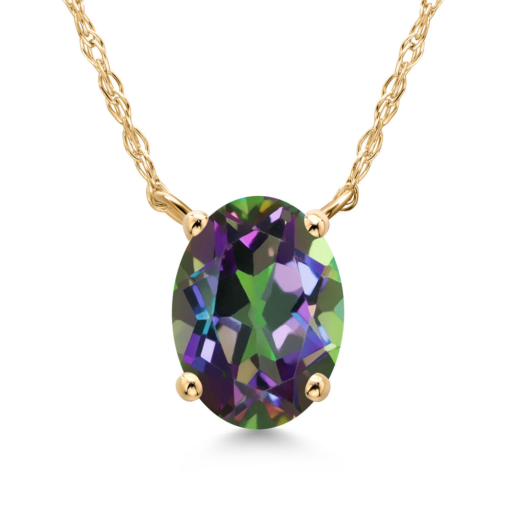 Green Mystic Topaz_Necklace in 14K Yellow Gold