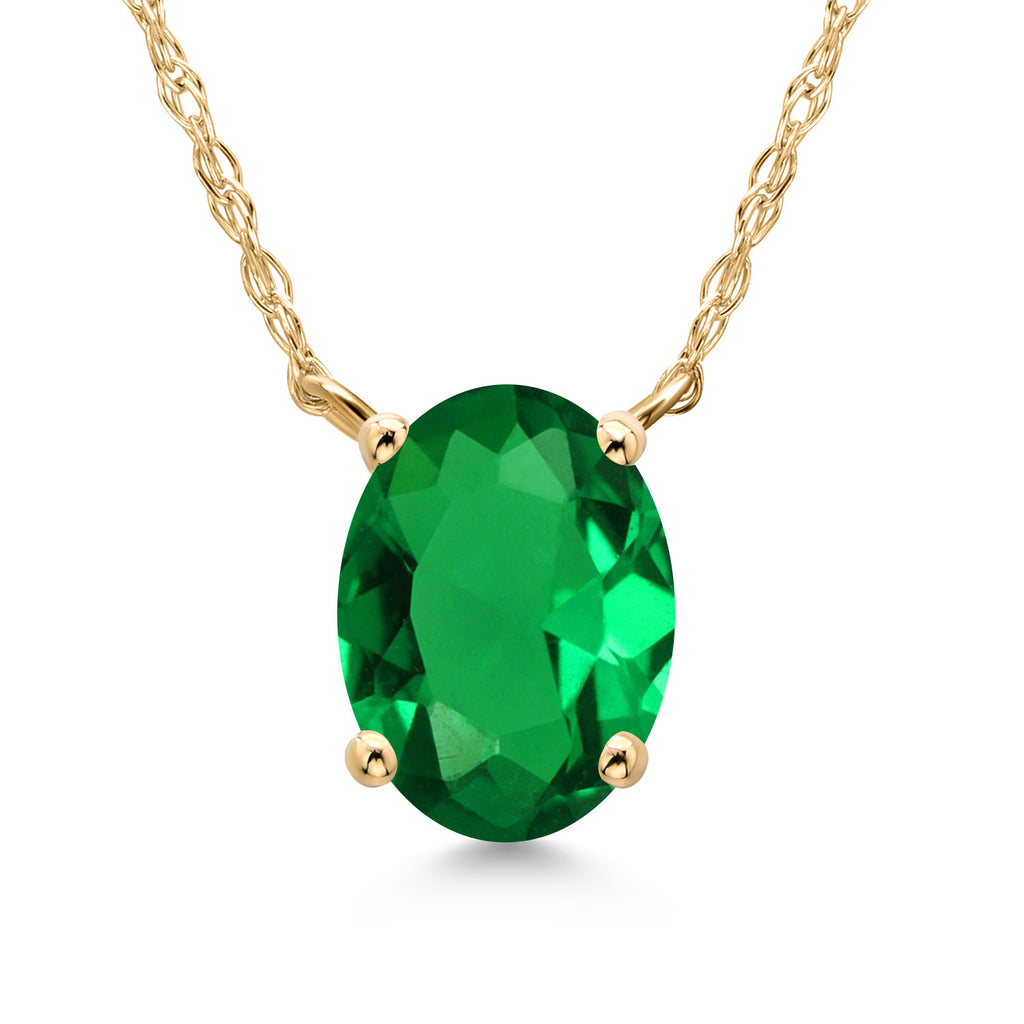 Nano Emerald - May_Necklace in 14K Yellow Gold