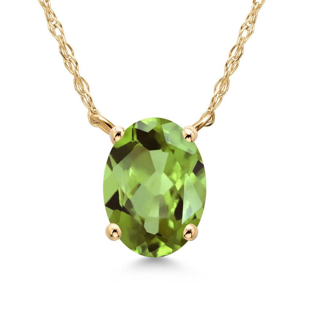Peridot - August_Necklace in 14K Yellow Gold