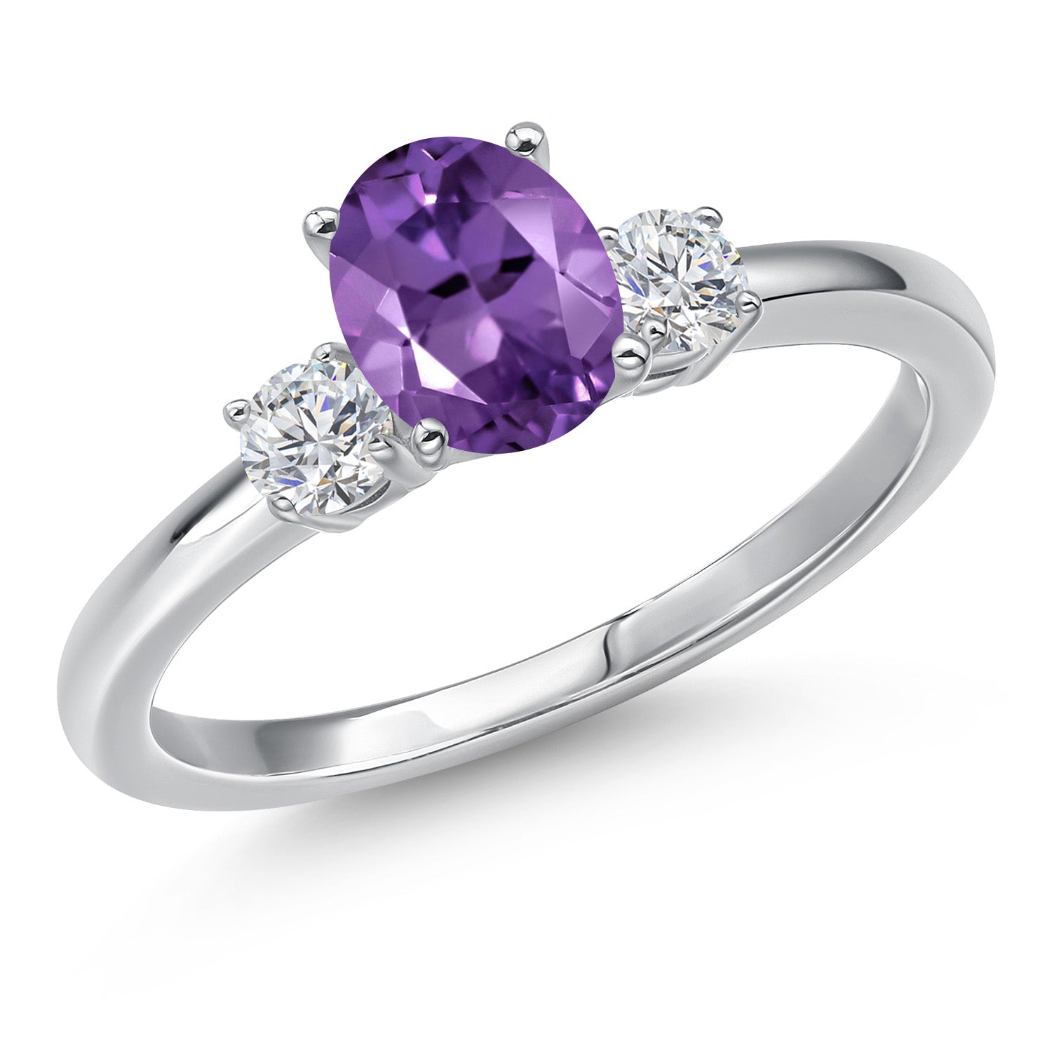 Amethyst - February_6_Ring in 14K White Gold