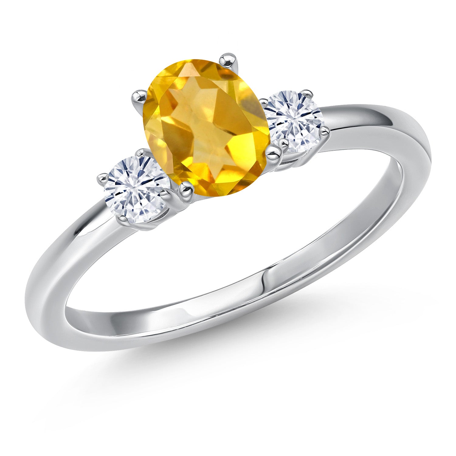 Citrine - November_8_Ring in 14K White Gold