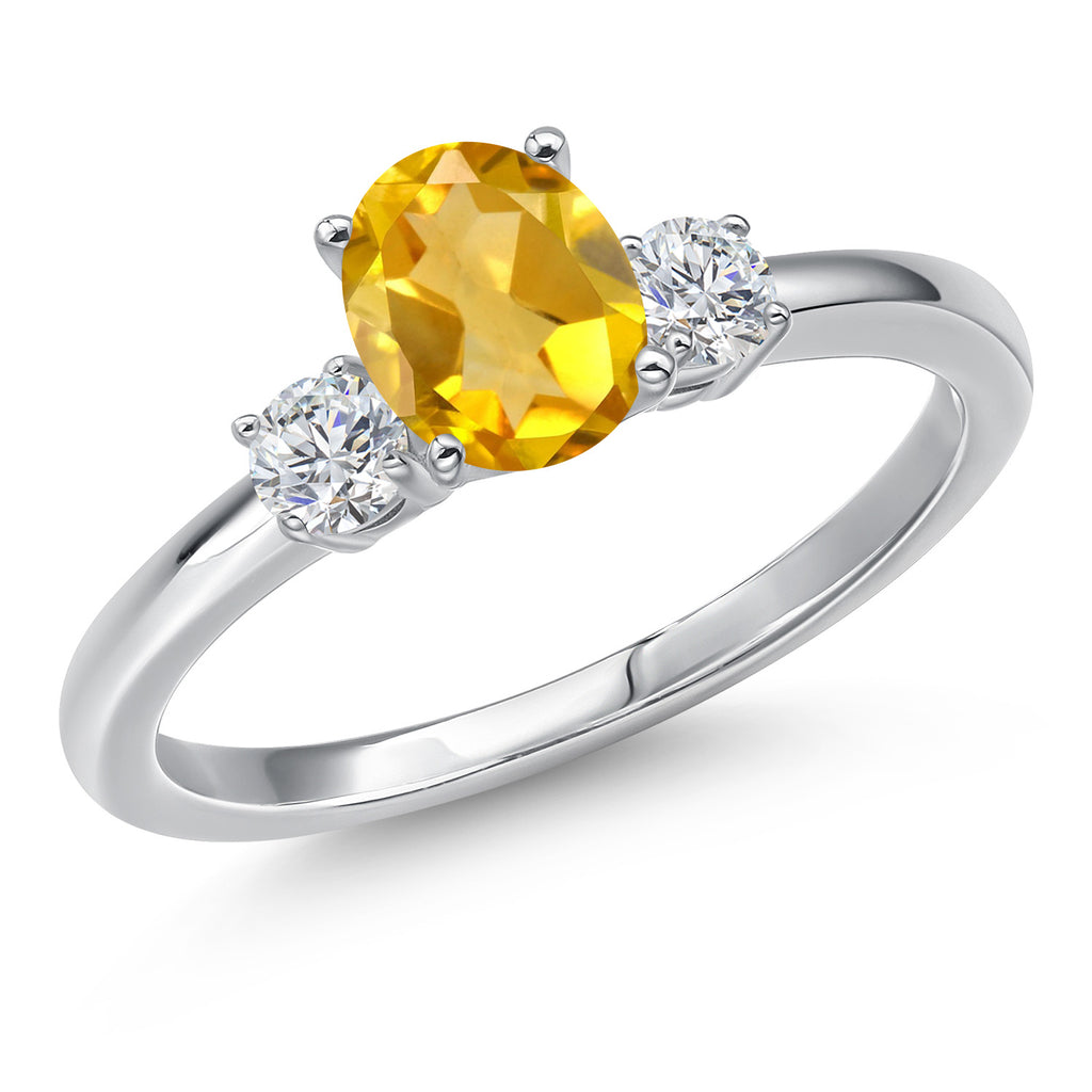 Citrine - November_8_Ring in 14K White Gold