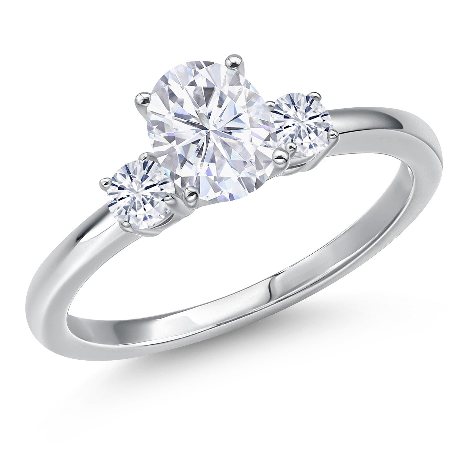 White Moissanite - April_6_Ring in 14K White Gold