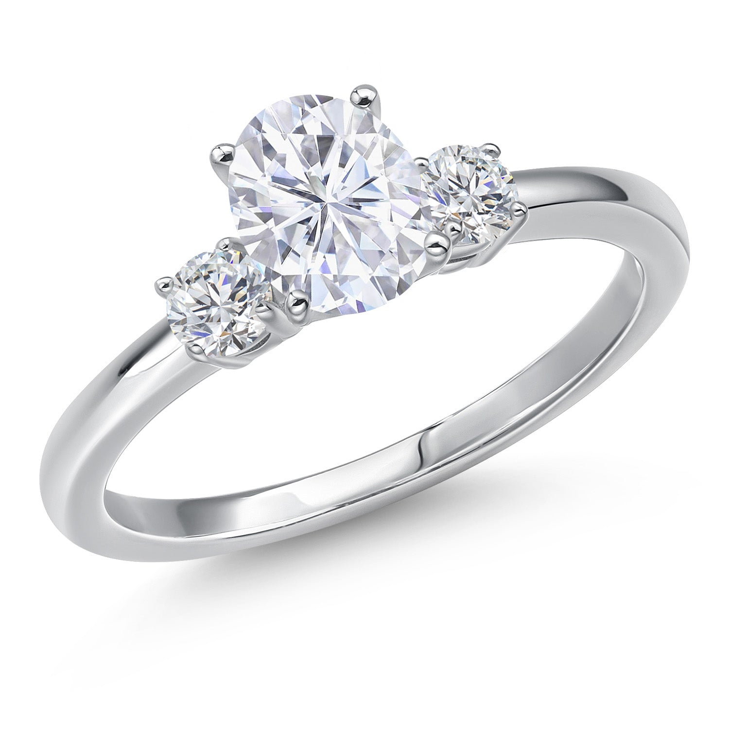 White Moissanite - April_7_Ring in 14K White Gold