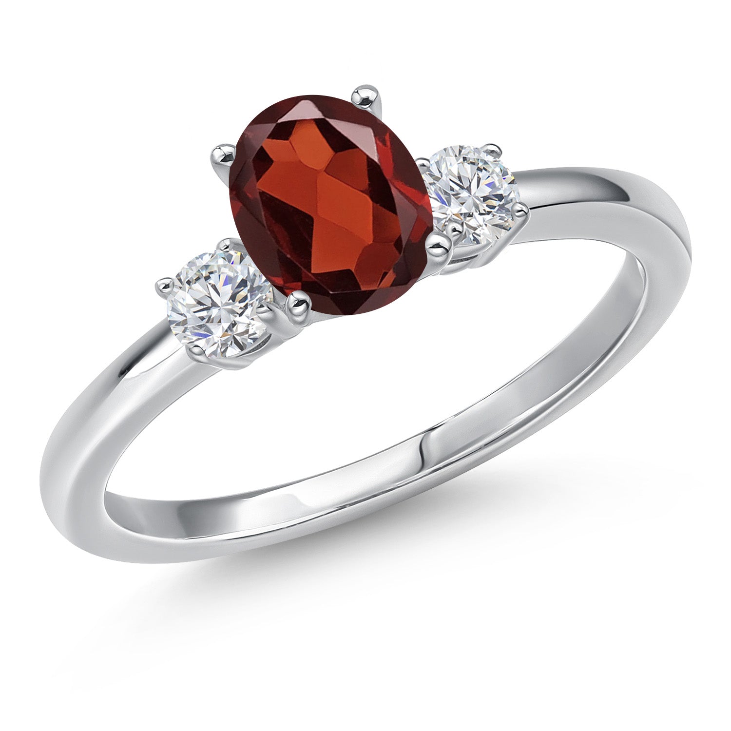 Garnet - January_9_Ring in 14K White Gold