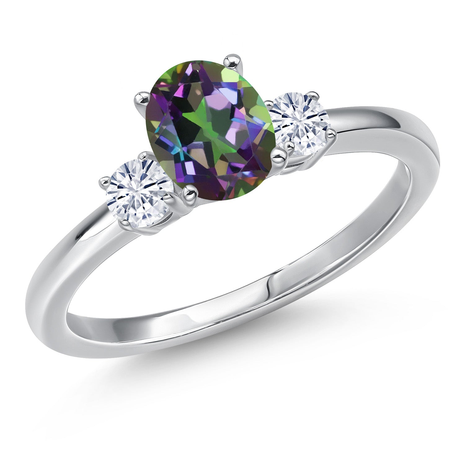 Green Mystic Topaz_6_Ring in 14K White Gold
