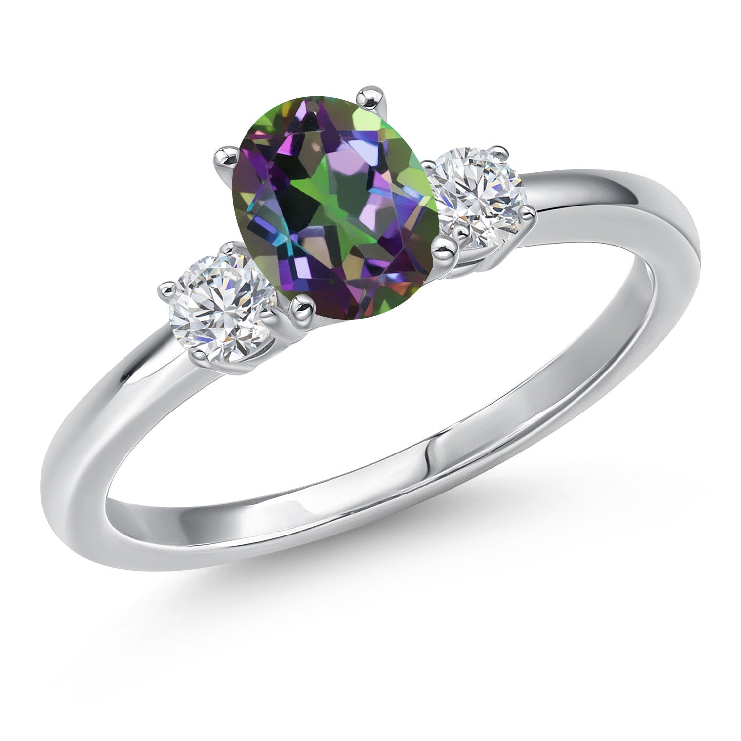 Green Mystic Topaz_7_Ring in 14K White Gold