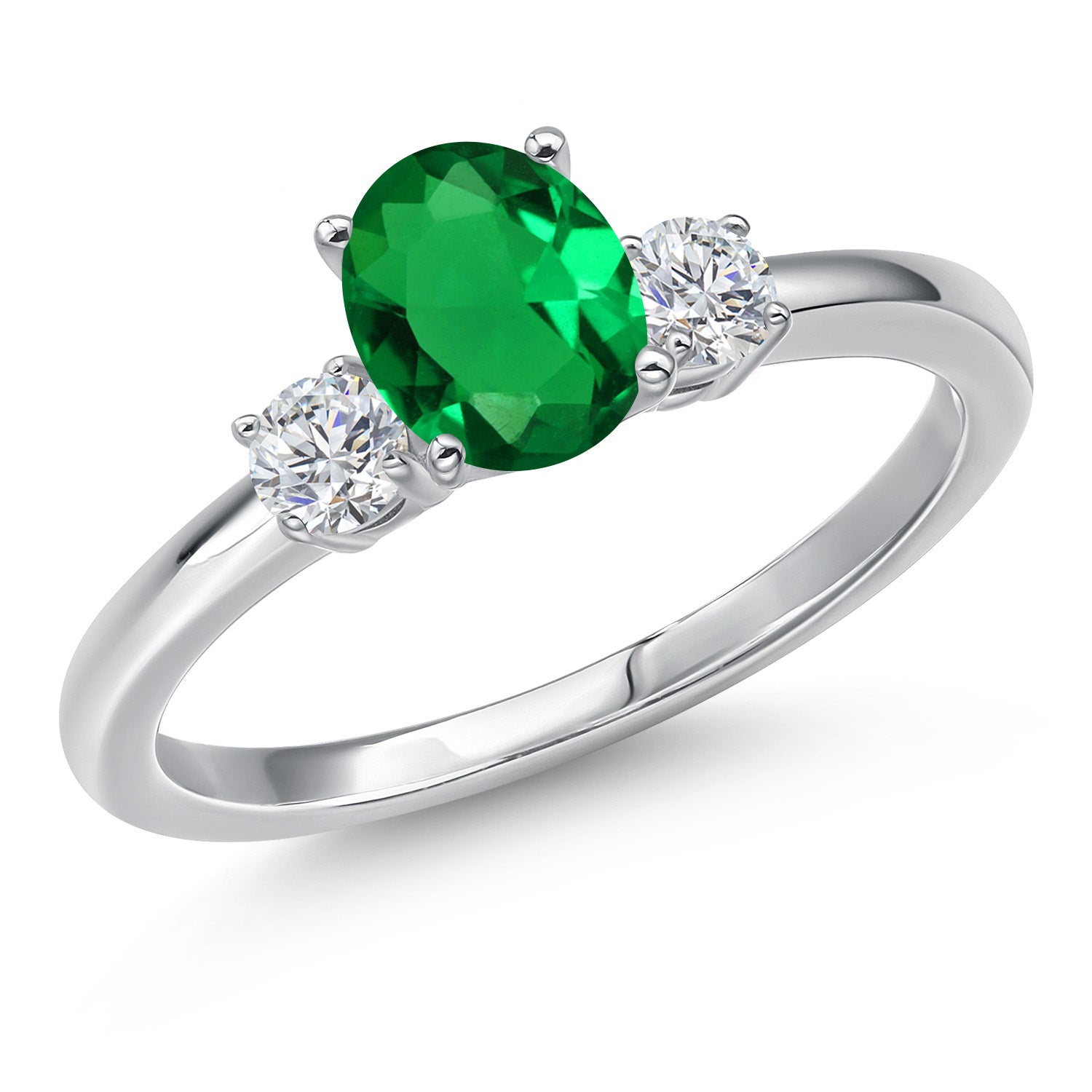 Nano Emerald - May_7_Ring in 14K White Gold
