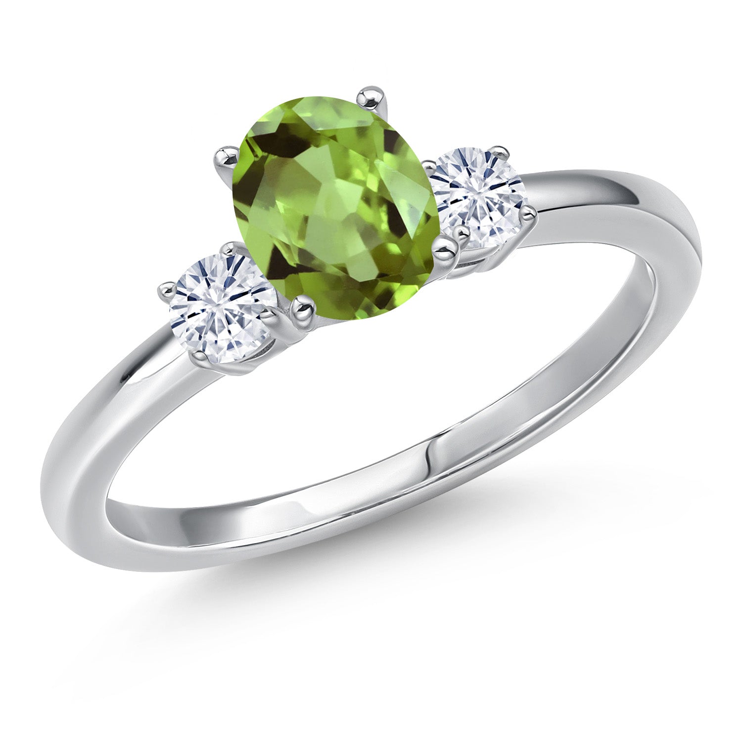 Peridot - August_9_Ring in 14K White Gold