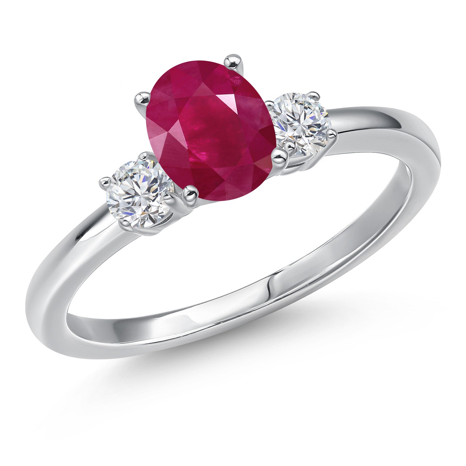 Ruby - July_8_Ring in 14K White Gold