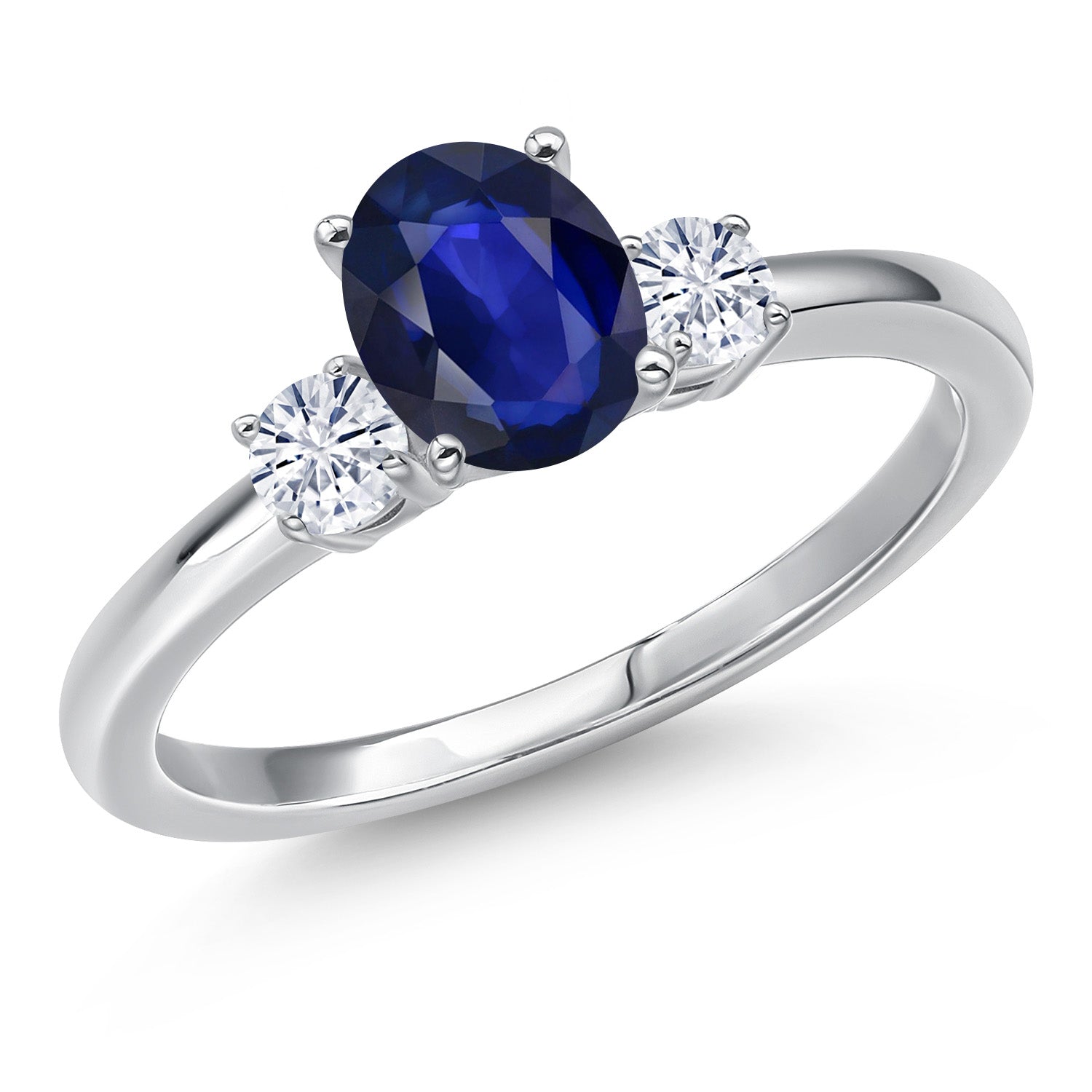 Blue Sapphire - September_7_Ring in 14K White Gold