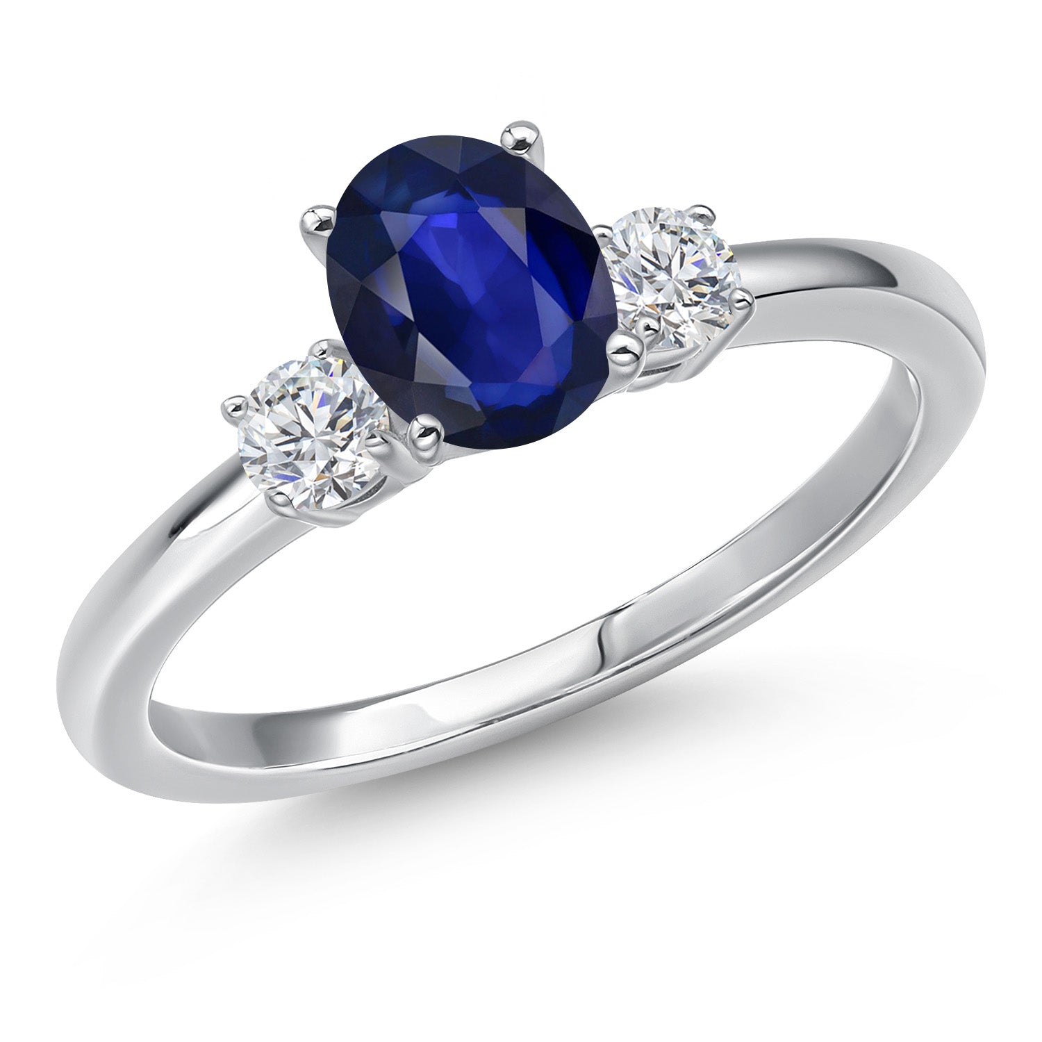 Blue Sapphire - September_8_Ring in 14K White Gold