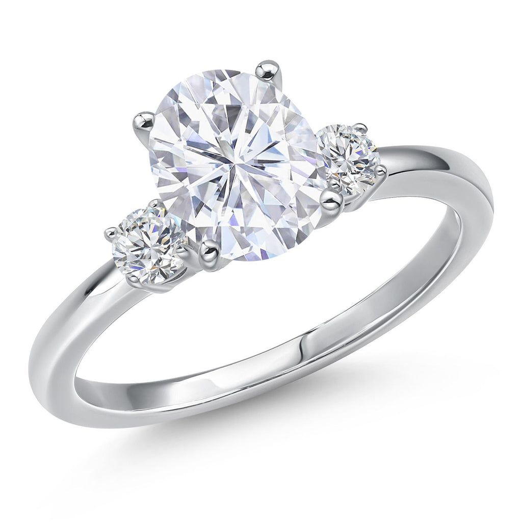 White Moissanite - April_6_Ring in 14K White Gold