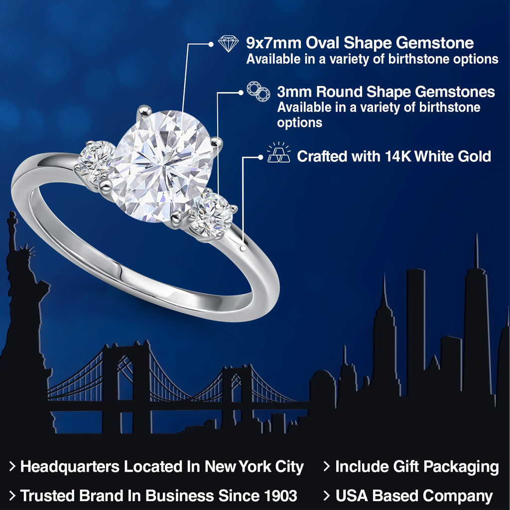 White Moissanite - April_5_Ring in 14K White Gold