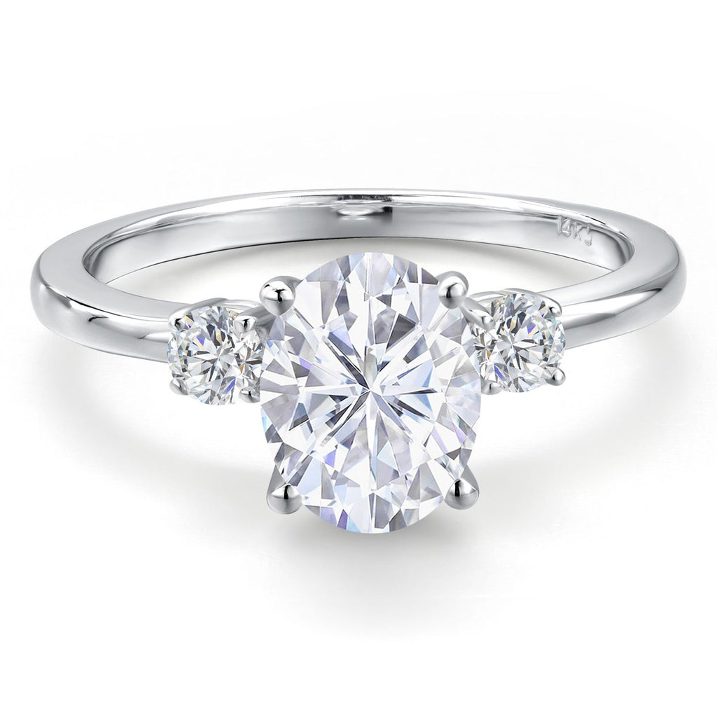 White Moissanite - April_5_Ring in 14K White Gold
