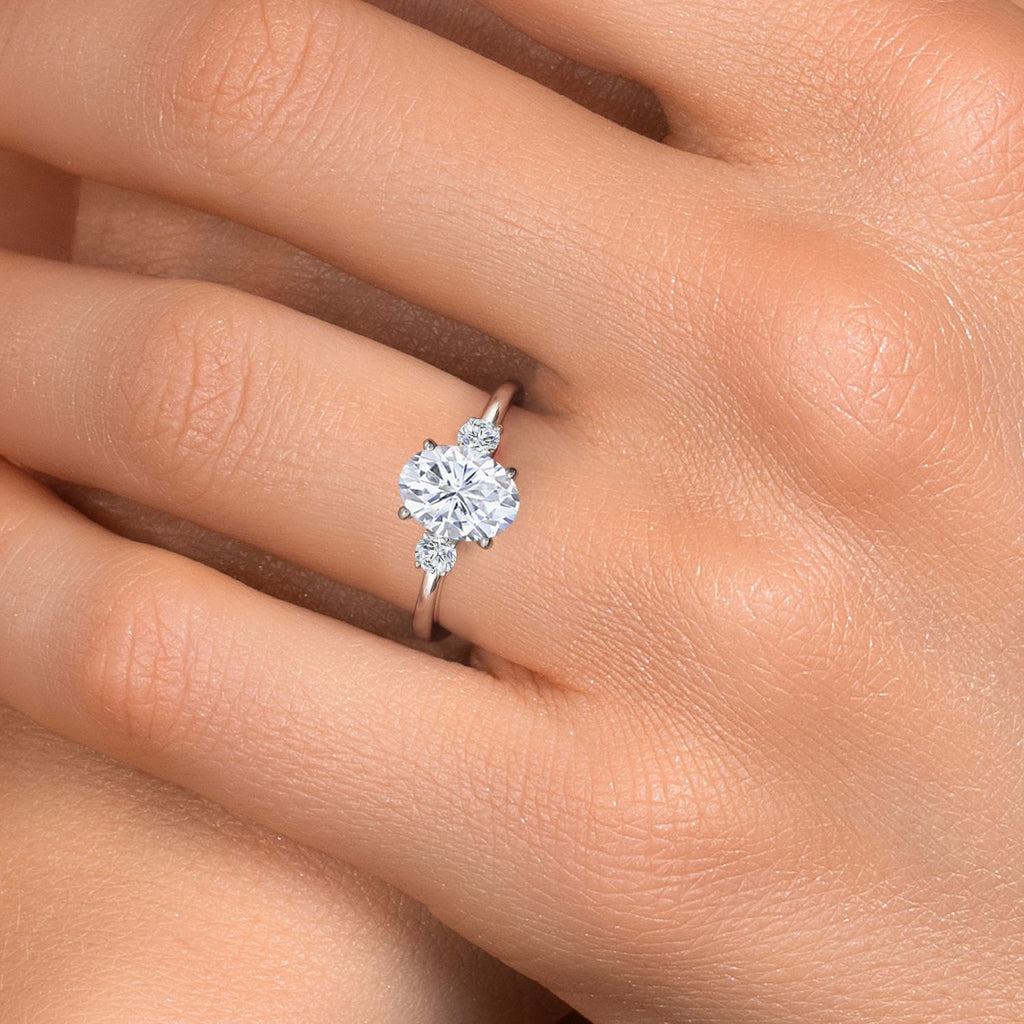 White Moissanite - April_5_Ring in 14K White Gold