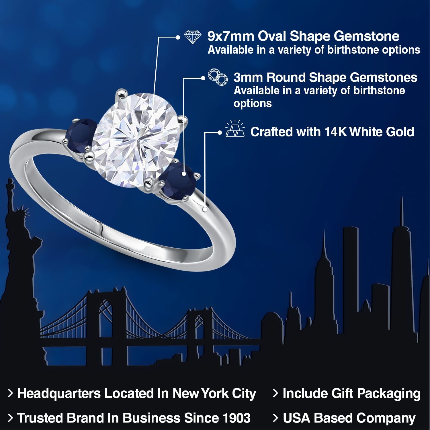 Ring in 14K White Gold
