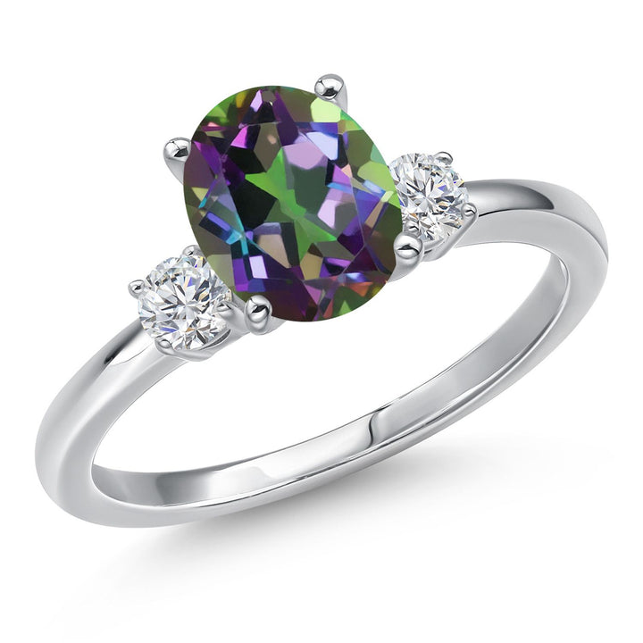 Green Mystic Topaz_5_Ring in 14K White Gold