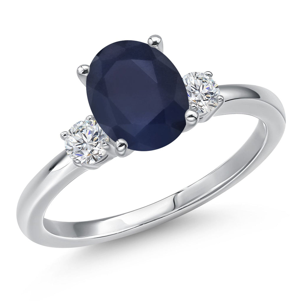 Blue Sapphire - September_7_Ring in 14K White Gold