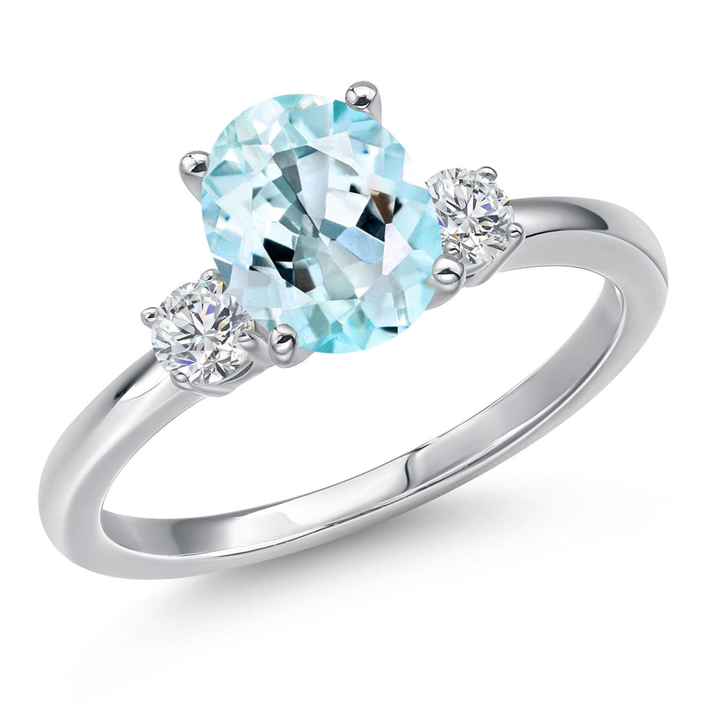 Sky Blue Topaz - November_9_Ring in 14K White Gold